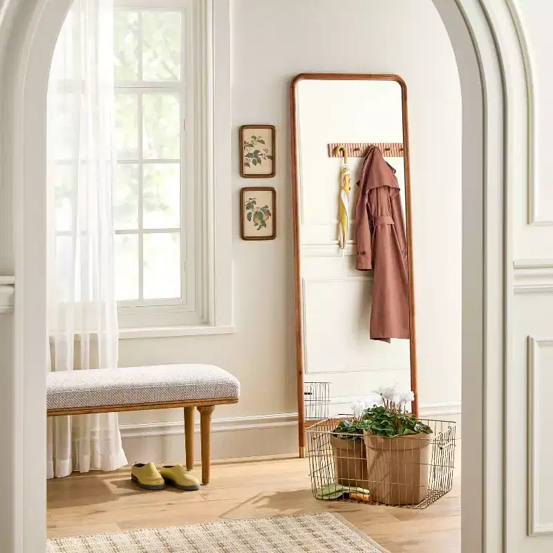 72"x24" Wood Floor Mirror with Brass Feet - Hearth & Hand™ with Magnolia