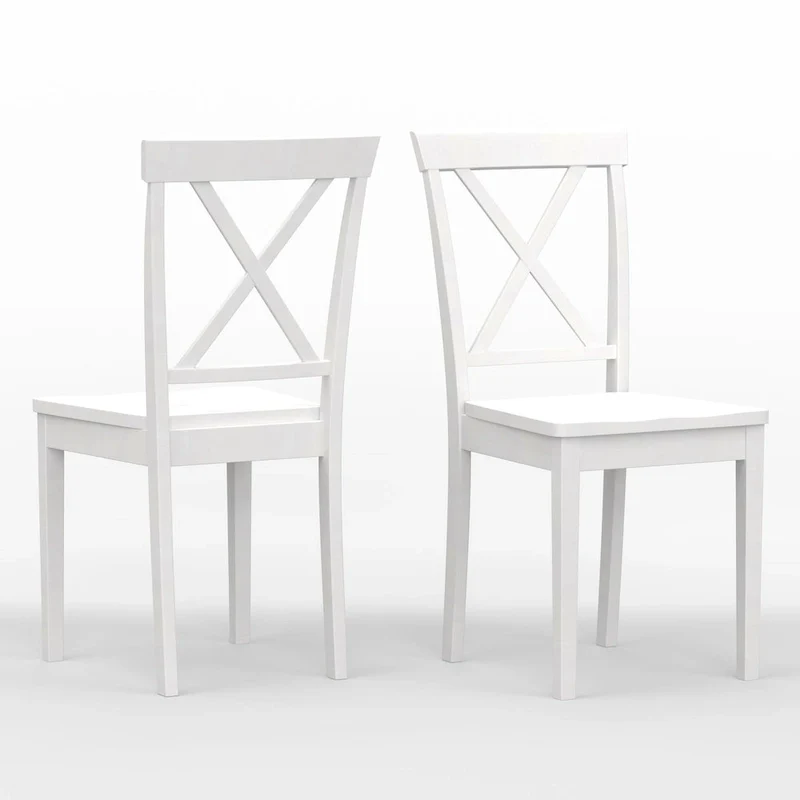 3-Piece Dining Set, 42  Round Drop-Leaf Table and X-Back Chairs