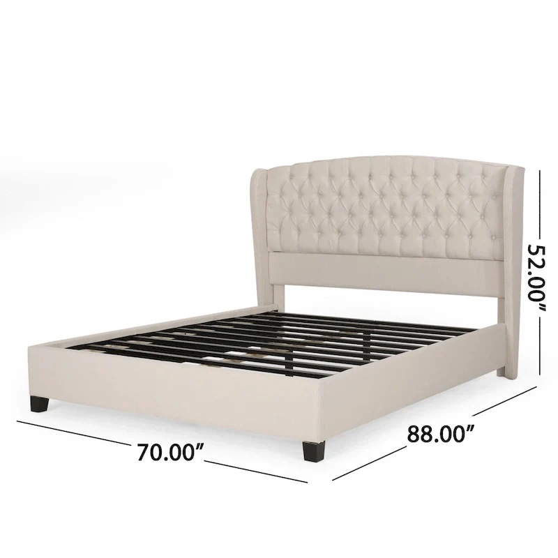 Costello Upholstered Tufted Fabric Queen Bed Set by Christopher Knight Home