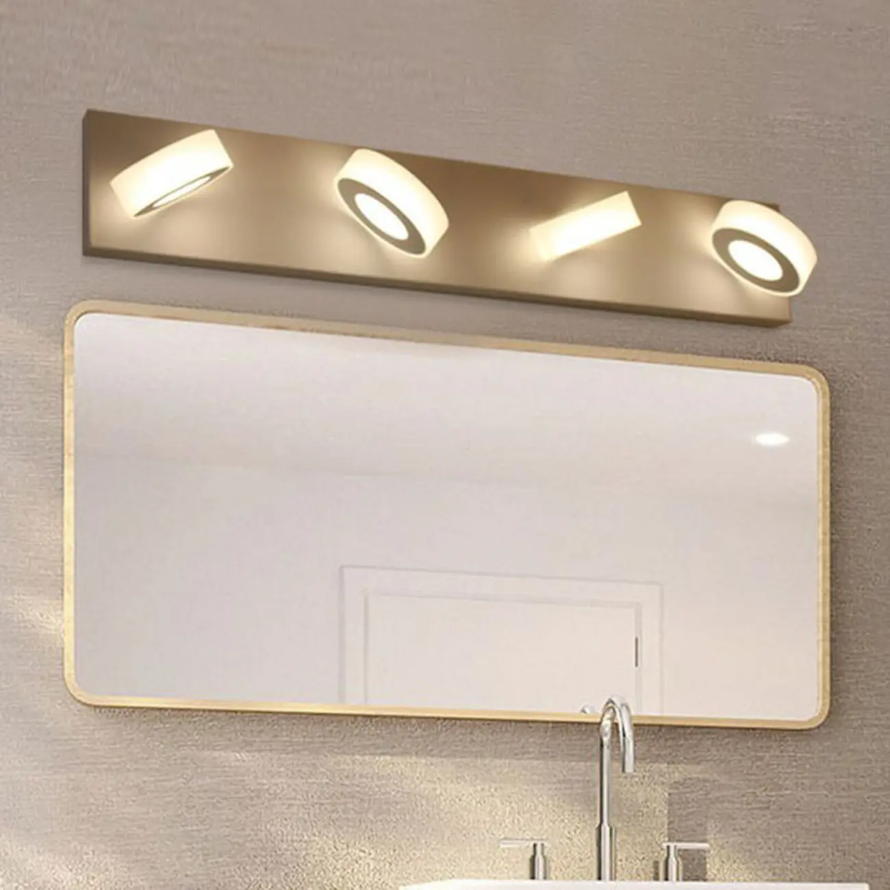 Modern LED Bathroom Vanity Light with Geometric design