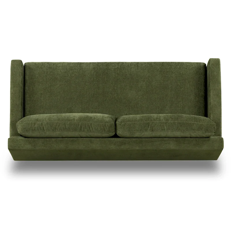 Poly & Bark Zyon 90 Sofa in Distressed Green Velvet