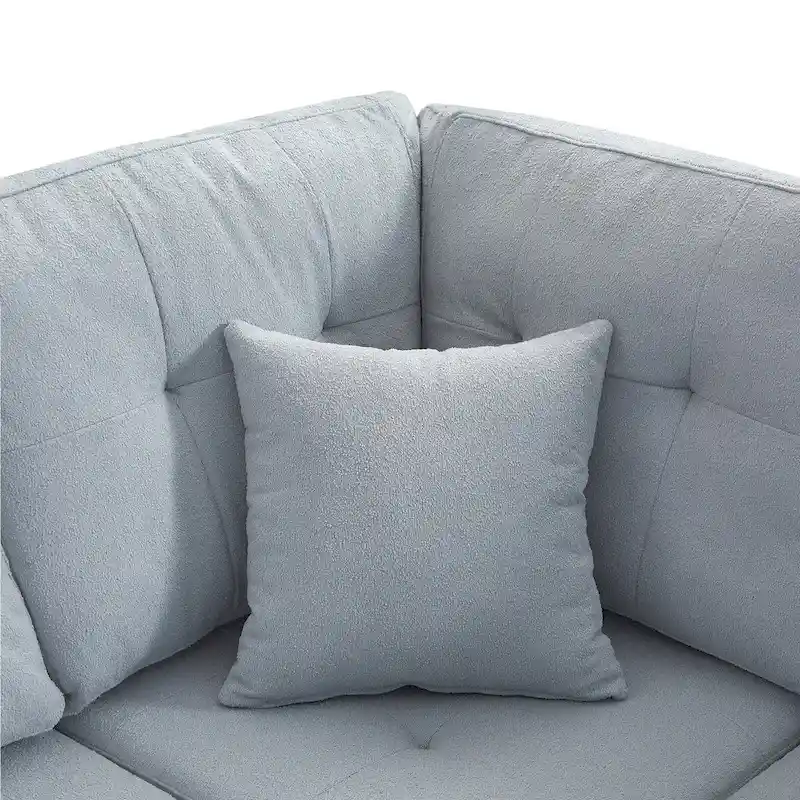 Linen L-shaped Modular Sectional Sofa with Cushions