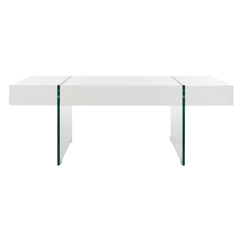SAFAVIEH Pluma Glass Leg Rectangular Coffee Table - 43.3 W x 23.6 L x 15.7 H - 43Wx24Dx16H