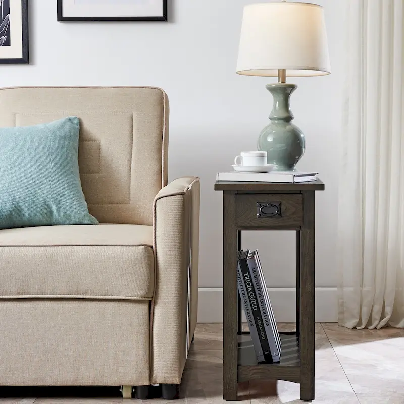 Impeccable Transitional 1 Drawer End Table