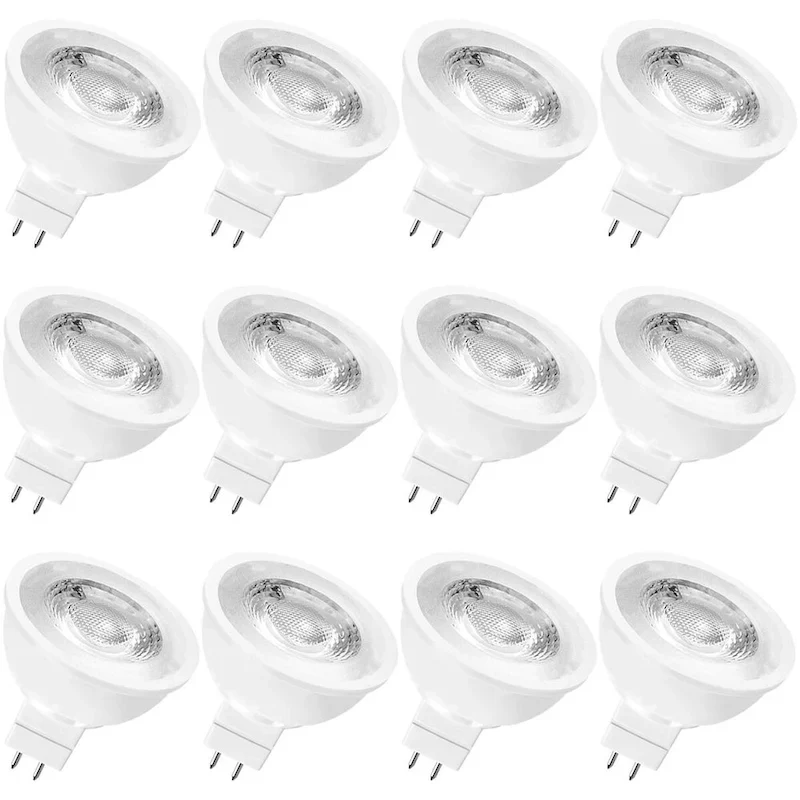 Luxrite MR16 LED Bulb 50W Equivalent, 12V, Dimmable, 500 Lumens, GU5.3 LED Bulb 6.5W, Enclosed Fixture Rated (12 Pack)