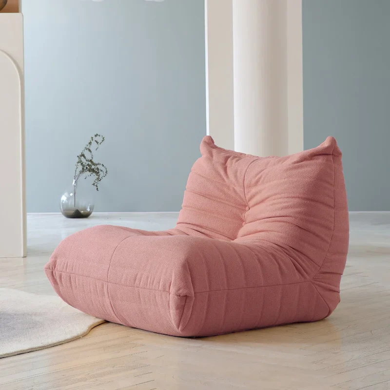 Pink Teddy Velvet Lazy Floor Sofa, 1/2/3-Seat