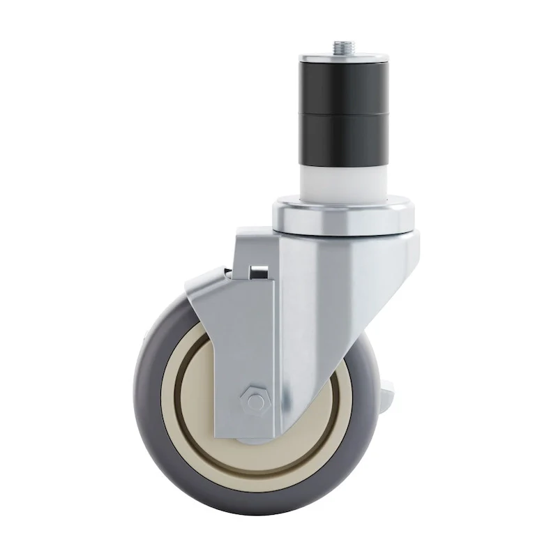 Set of 4 Commercial Heavy Duty Casters with 2 Swivel Casters, 2 Locking Casters