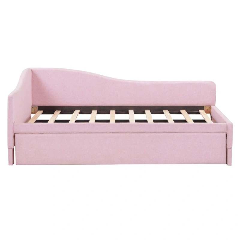 Twin L-Shaped Daybed with Pop-Up Trundle