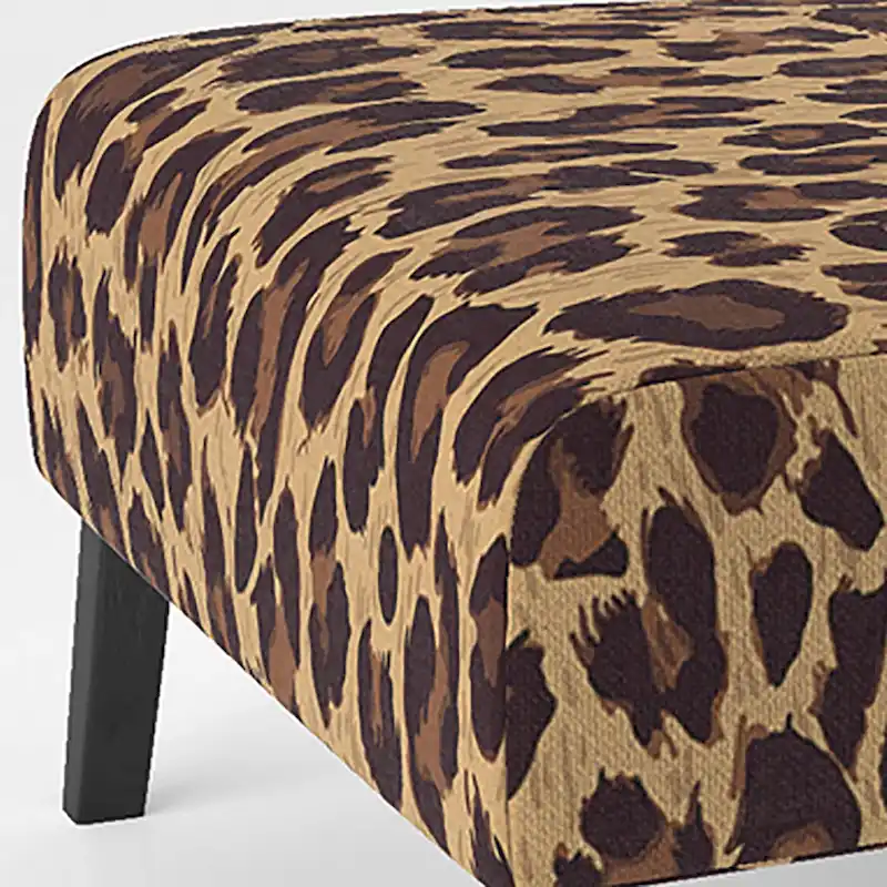 Brown Leopard Print Upholstered Accent Chair