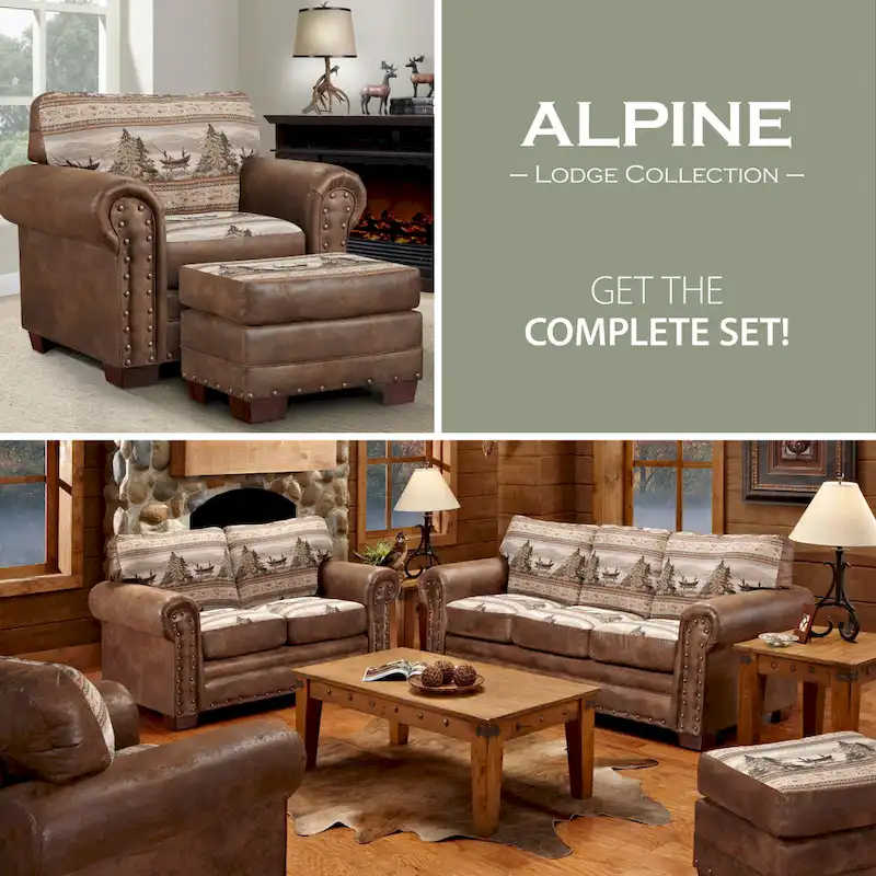 Model 8501-00-60 Alpine Lodge Arm Chair with Matching Ottoman