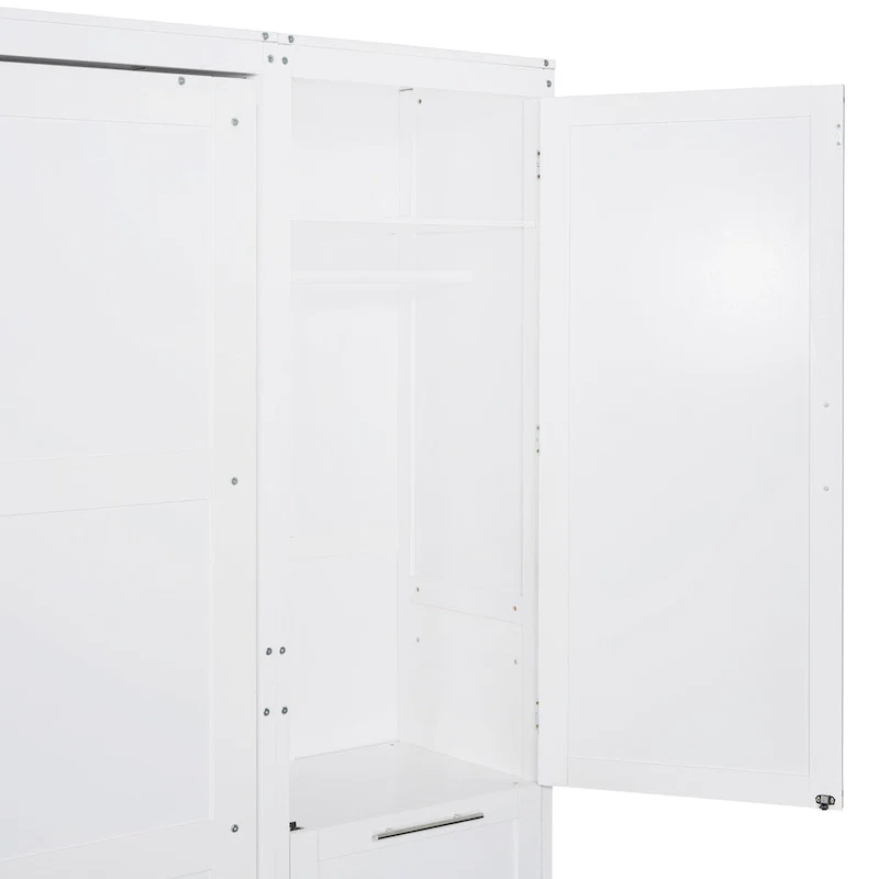 Modern Queen Murphy Bed with Closet and Drawers