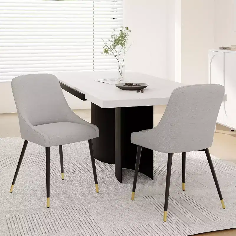 COLAMY Modern Upholstered Dining Chair  Kitchen Side Chair with Metal Legs for Kitchen, Dining Room, or Caf