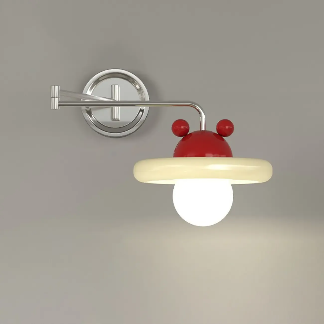 Elegant Cream Acrylic Swing Arm Wall Sconce Multi Dimming