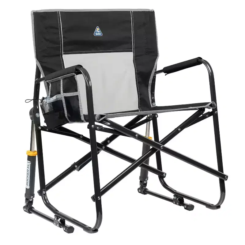 GCI Outdoor Freestyle Rocker XL Oversized Foldable Rocking Outdoor Portable Camping Chair - Black