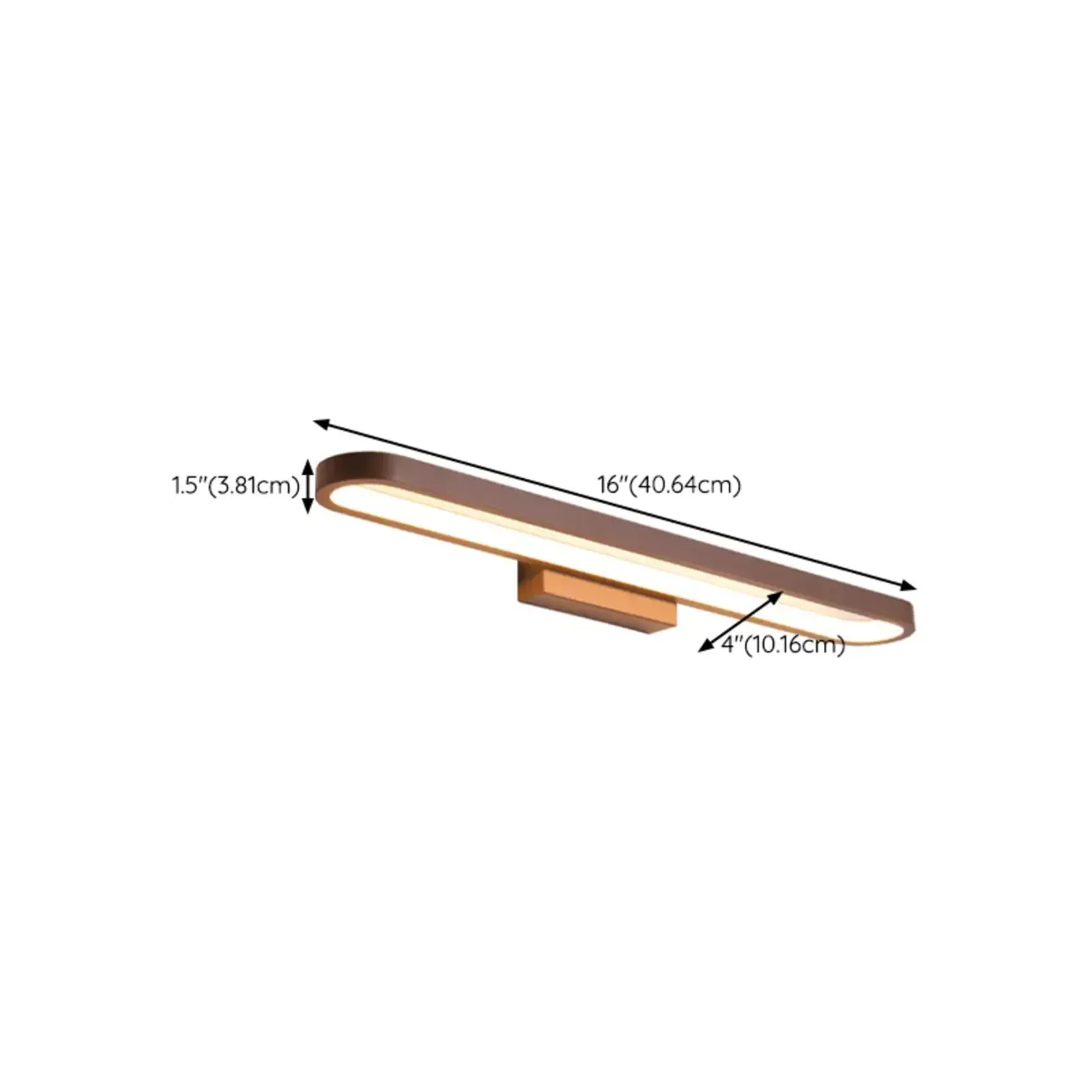 Modern Coffee Straight LED Bathroom Vanity Light in Hardwired