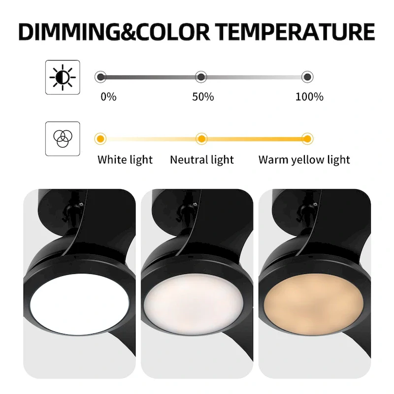 OVIOS Elegant 52-inch 2-in-1 Ceiling Fan Light with Remote Control