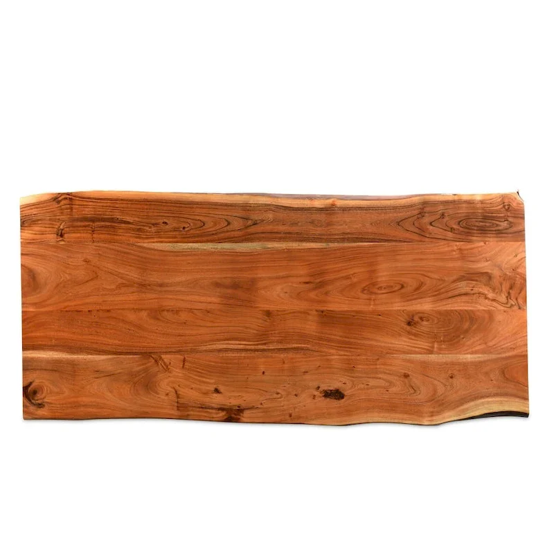 Solid Wood Live Edge Dining Table – Acacia, Stainless Steel Legs