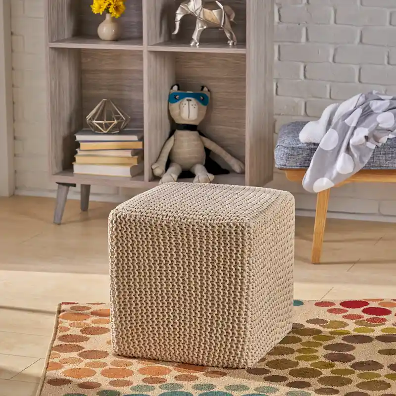 Tessie Knitted Foot Stool by Christopher Knight Home