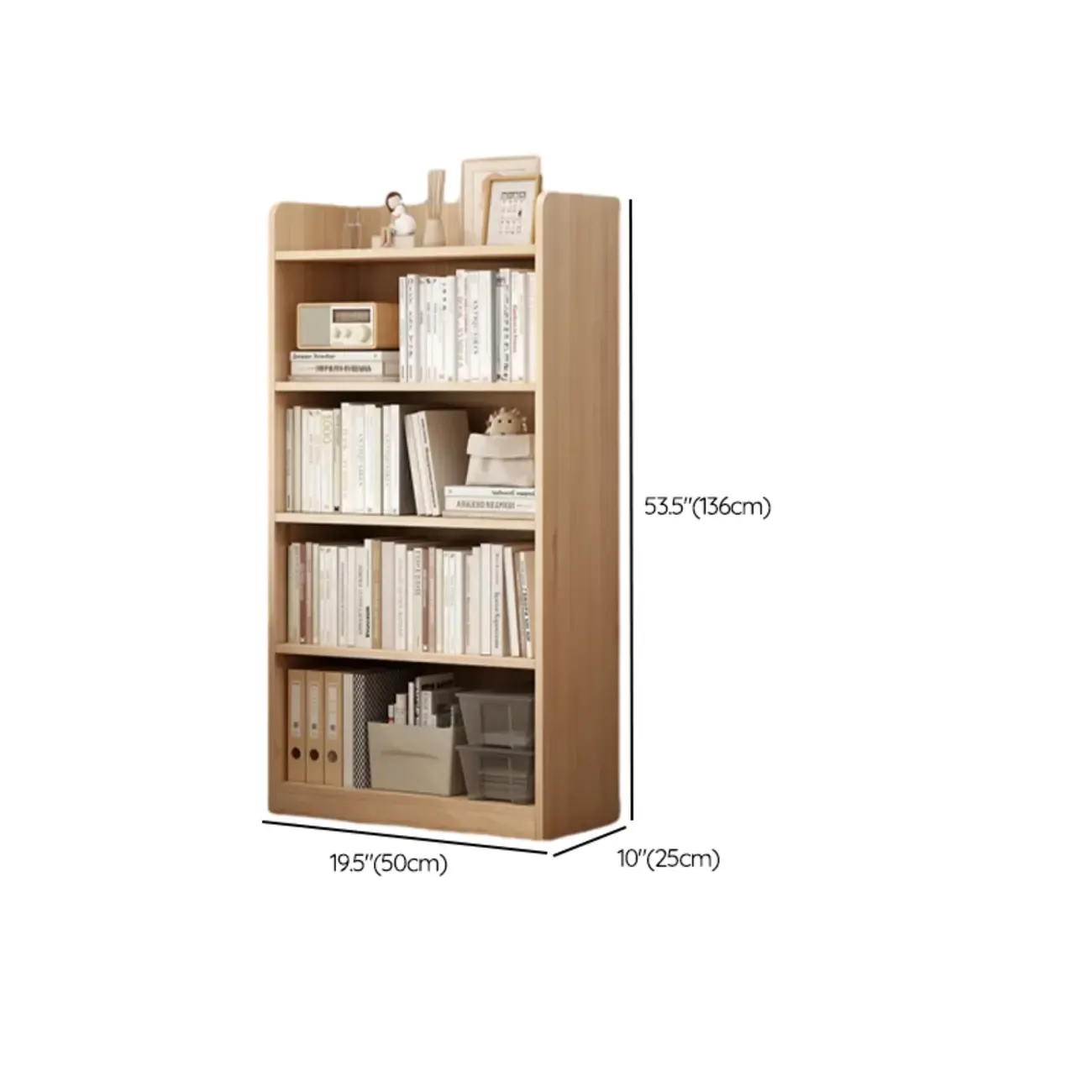 Natural Pine Vertical 6-Tier Barrister Closed Back Bookcase
