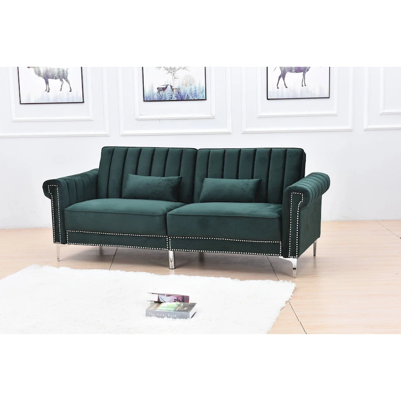 Legend Furniture Covertible Velvet Sofa Bed Sleeper