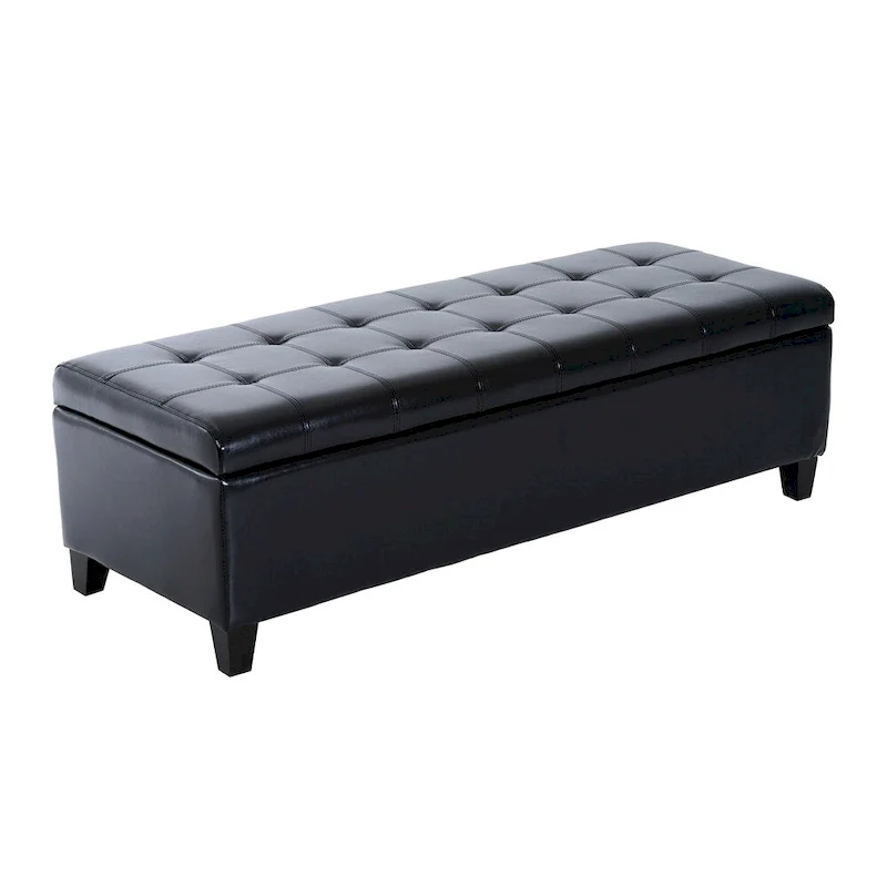 51 PU Leather Tufted Storage Ottoman Bench - 19*50.25*16