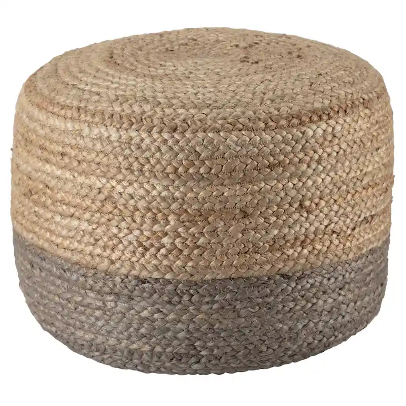 Juniper Home Saba Round Jute Pouf Ottoman/Foot Stool