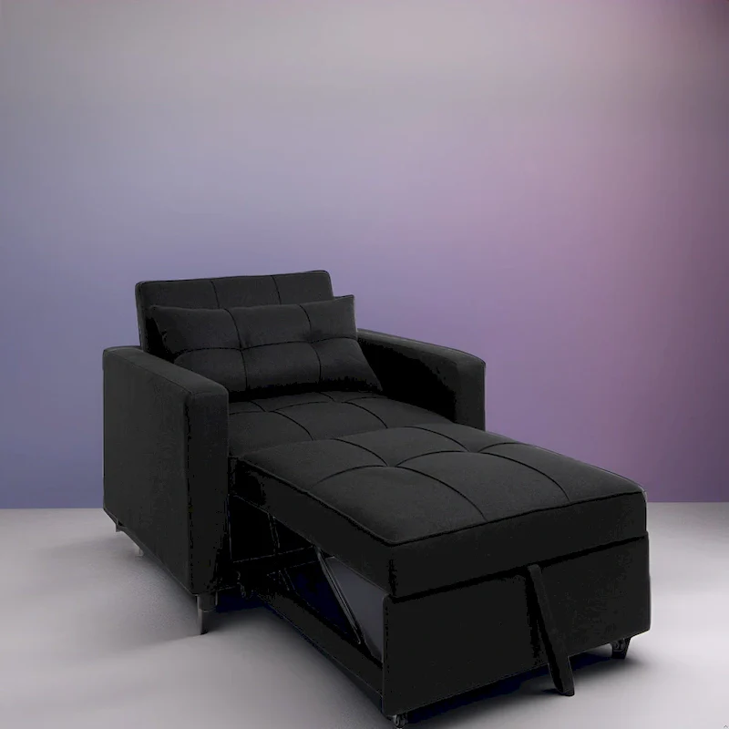 3-in-1 Convertible Recliner Chair Bed with Foldable Lounge