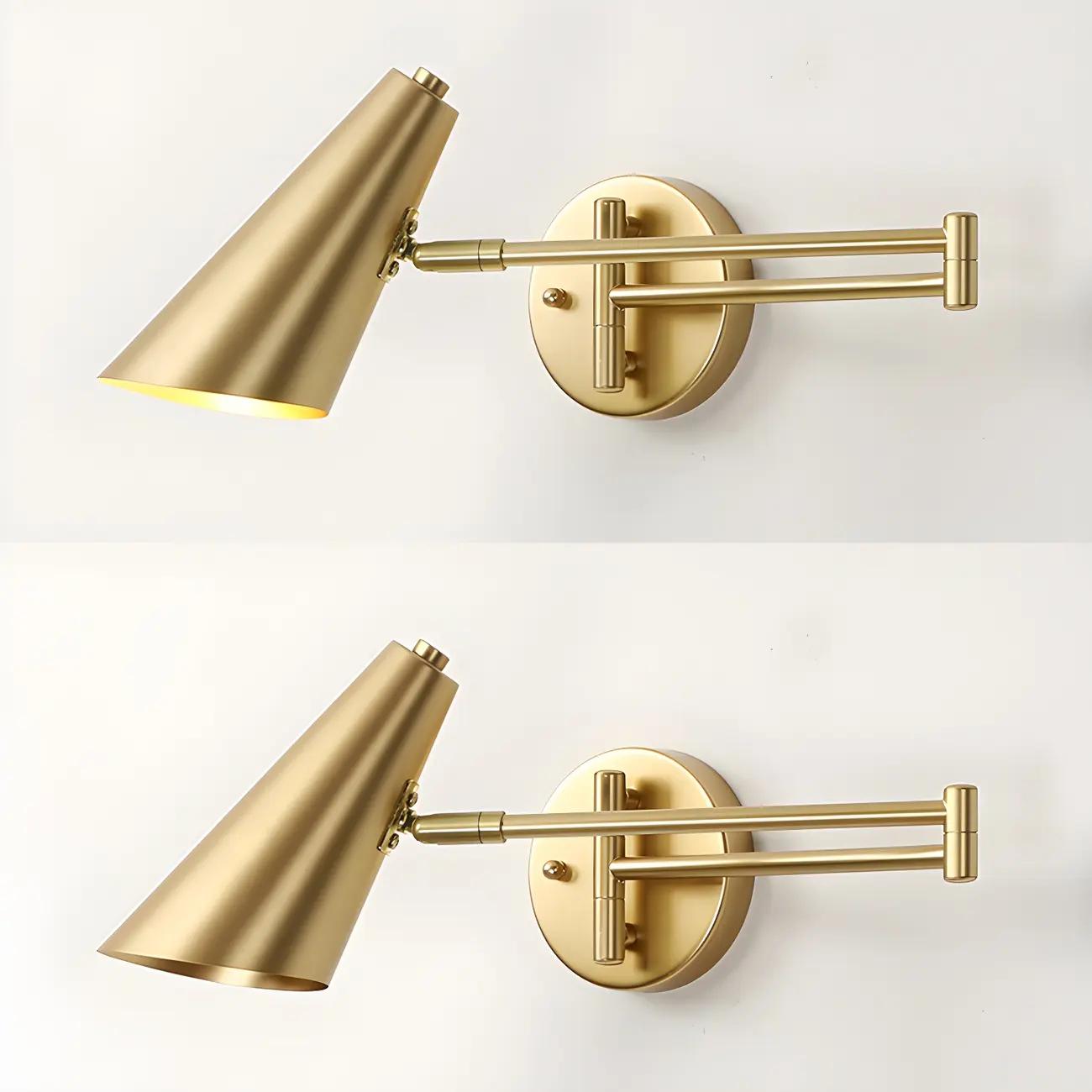 Modern Gold Simple Swing Arm Wall Light