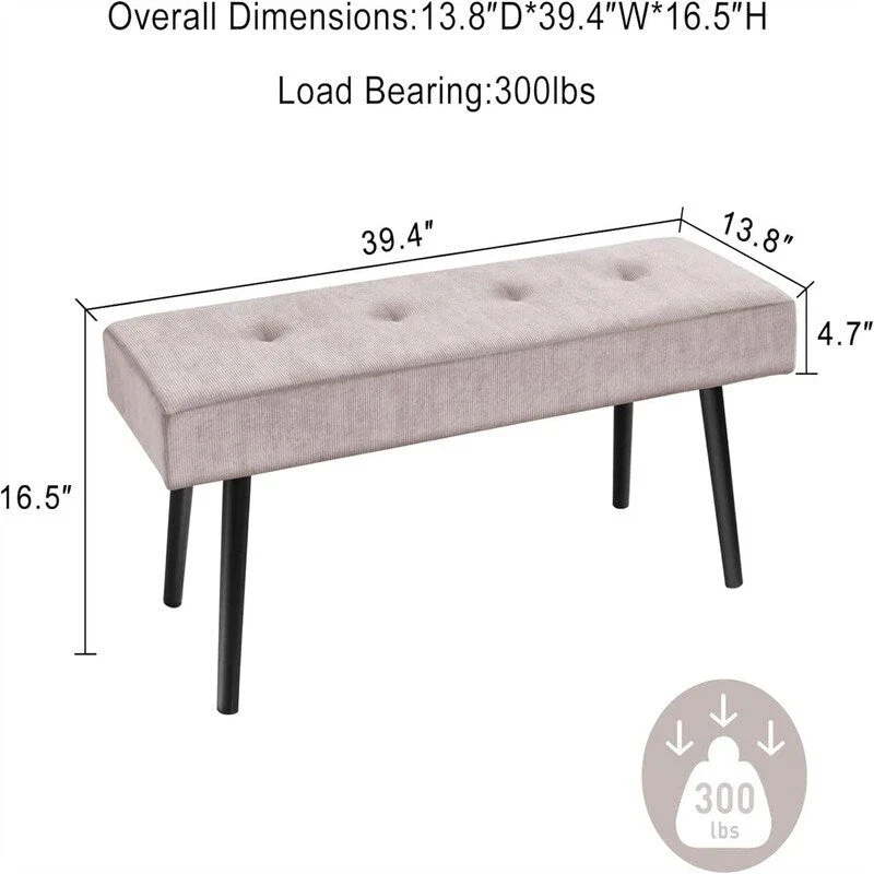 Entryway Bench - 39.4D x 13.8W x 16.5H