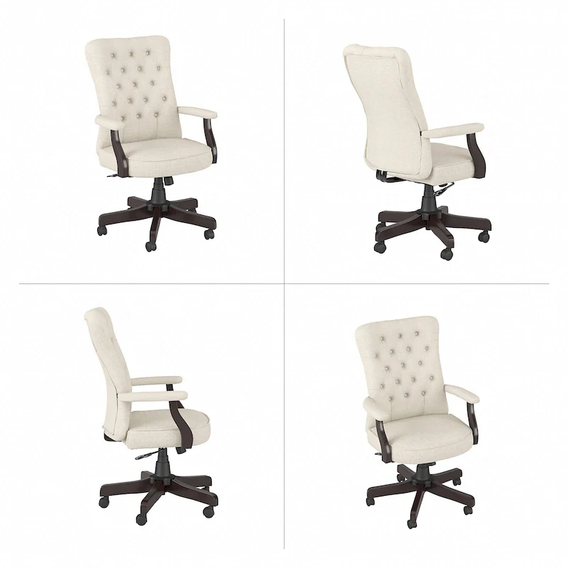 Key West High Back Tufted Office Chair with Arms by Bush Furniture