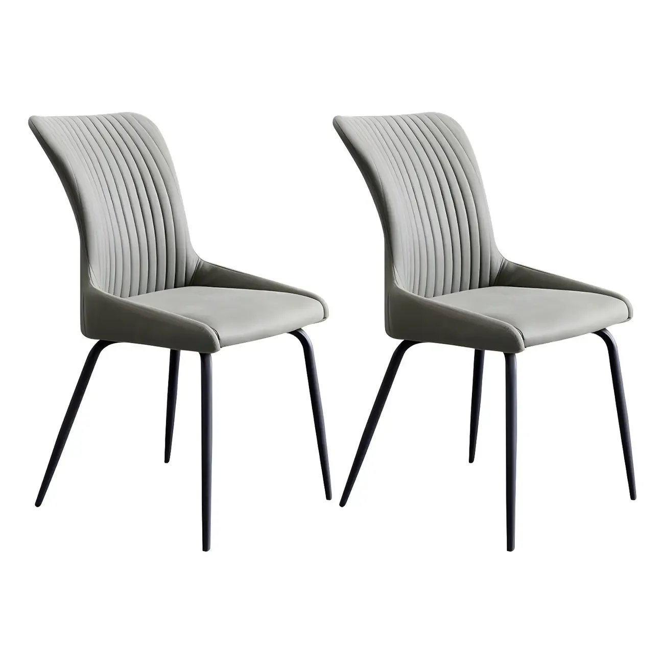Industrial Dark Gray Armless Kitchen Dining Chairs