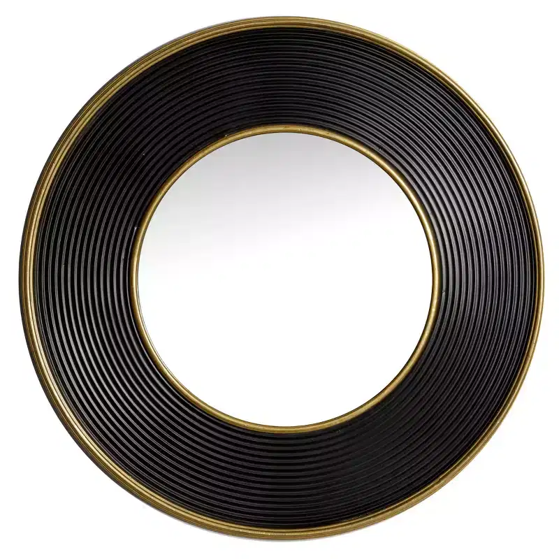 Metal Wall Mirror with Fluted Frame Black - CosmoLiving by Cosmopolitan