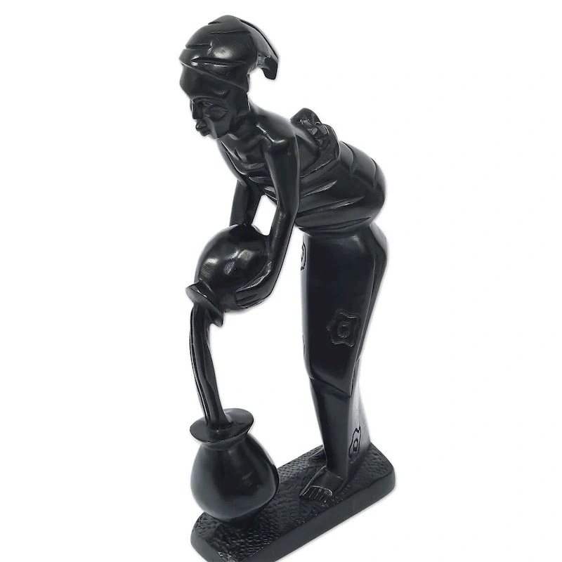 Novica Handmade Afia Maame Ebony Wood Statuette