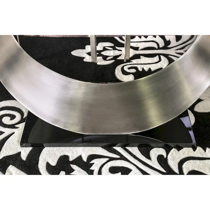 Heer Modern Black Steel U-shaped Pedestal 7-Piece Dining Set by Furniture of America