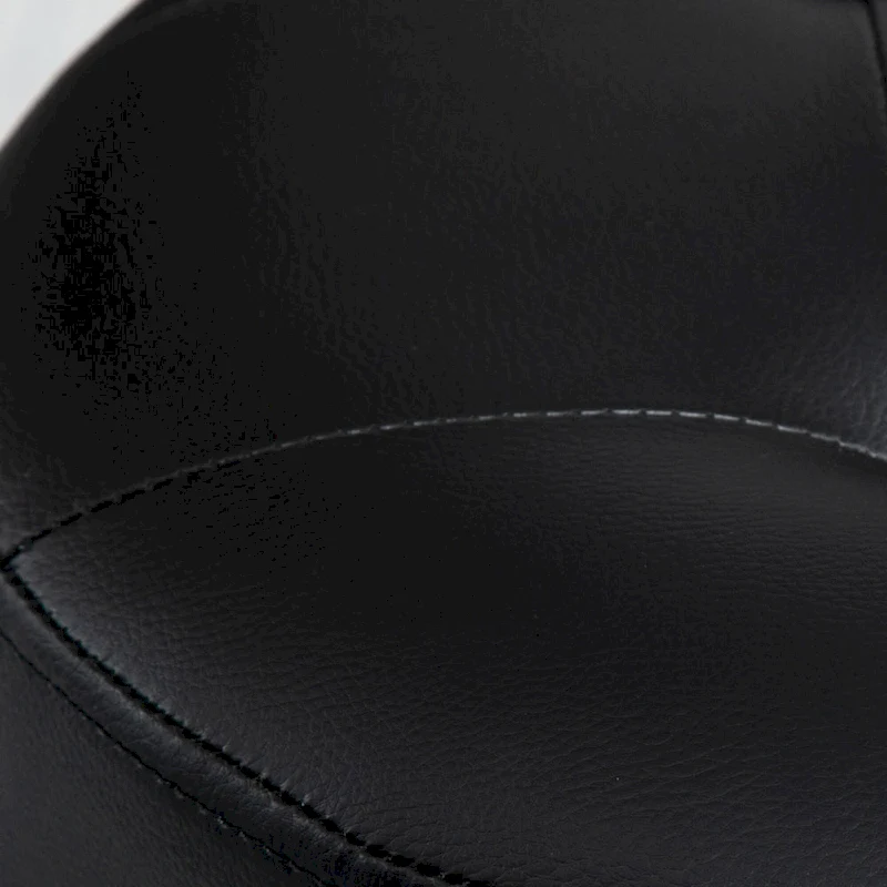 HOMCOM 360-deg Swivel Foot Stool Round PU Ottoman with Thick Sponge Padding and Solid Steel Base