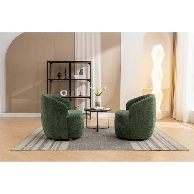 25.6  Swivel Barrel Chair with Black Coating