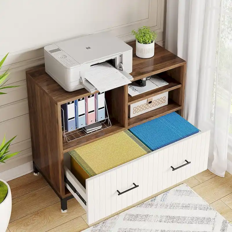 File Cabinet with Drawer – Letter/Legal/A4 Size, Adjustable Hanging Rod