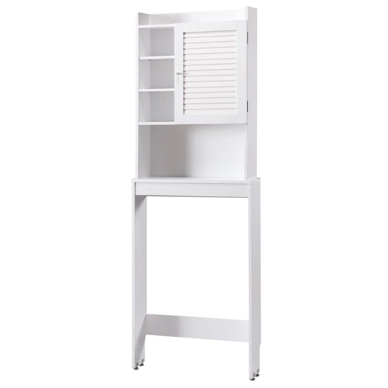 Cula Modern White 7-shelf Space-saver Cabinet by Furniture of America