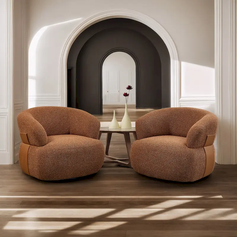 Kieon 33 W 360 Swivel Modern Barrel Chair Accent Chair Set of 2