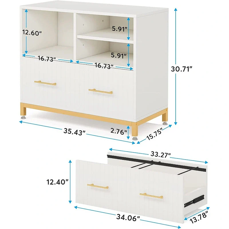 File Cabinet with Drawer – Letter/Legal/A4 Size, Adjustable Hanging Rod