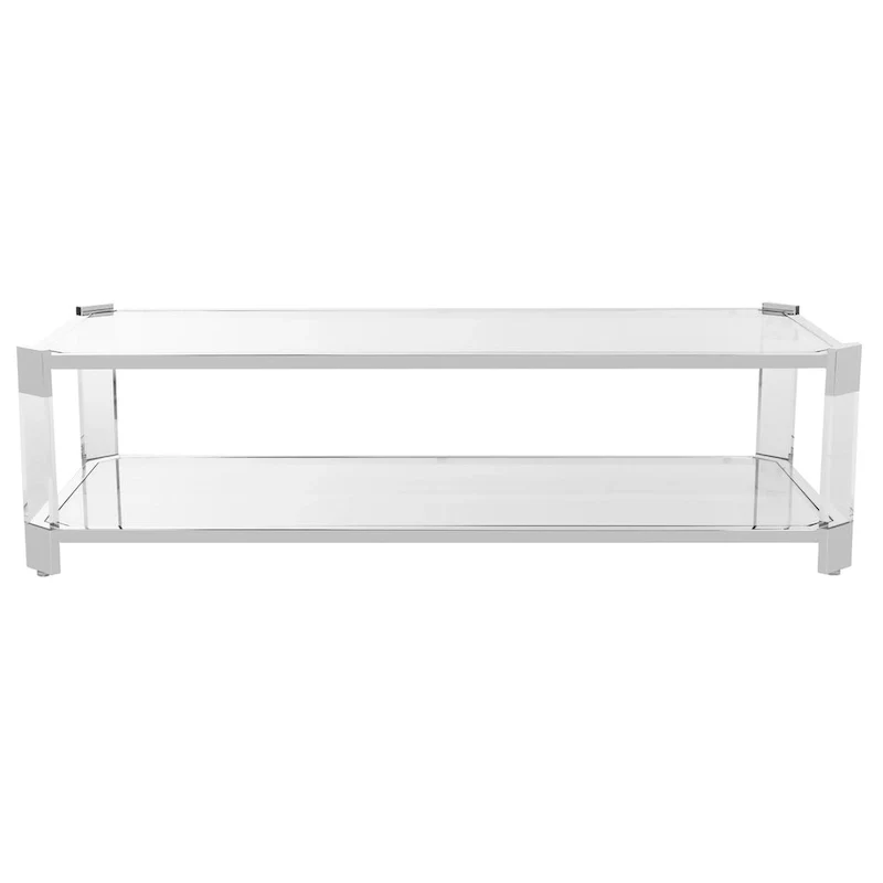 SAFAVIEH Couture Begoa Clear Glass Coffee Table - 58 W x 26 L x 16 H - 58Wx26Dx16H