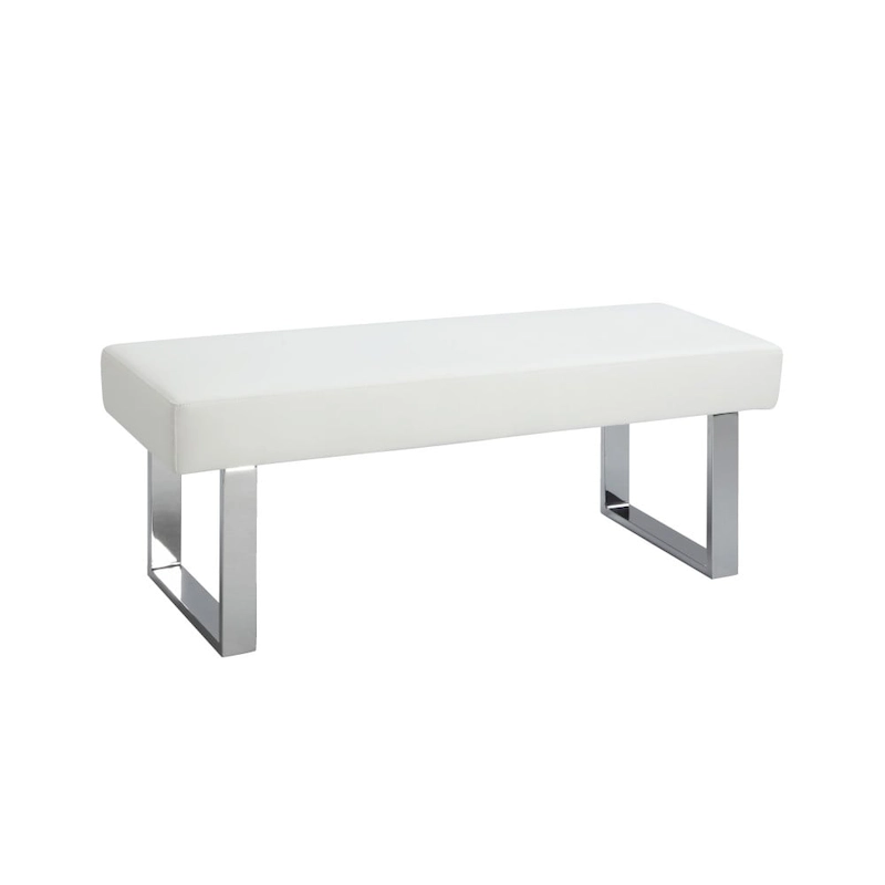 Somette Leah White Dining Bench - Dining Bench