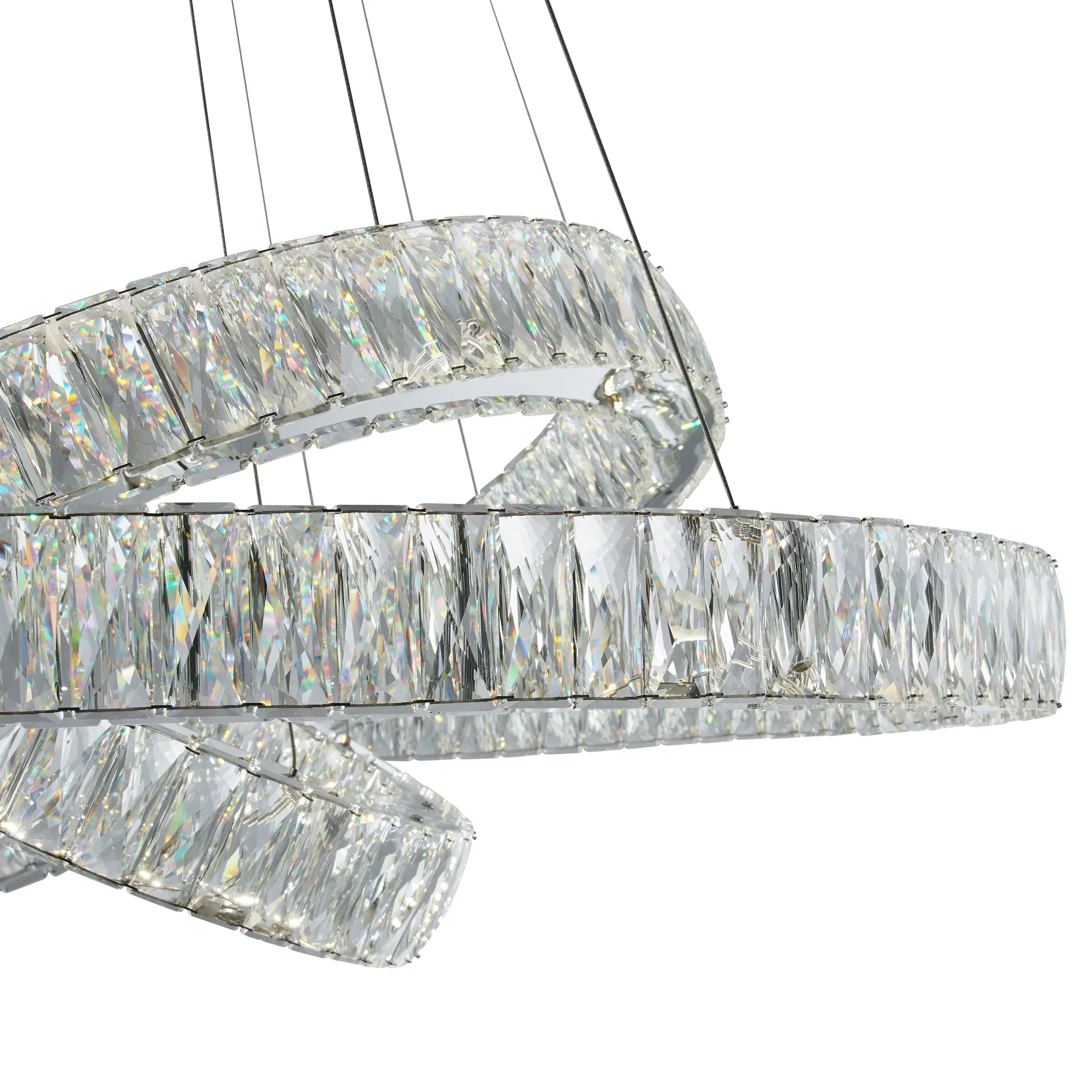 Crystal Round Rings LED Chandelier
