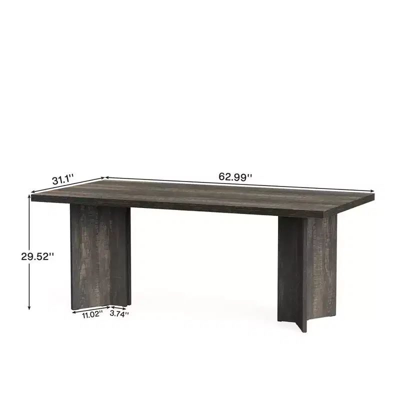 MAYEERTY 63 Inch Multifunctional Dining Table Executive Desk 1.57 Inch Thick E1 Board