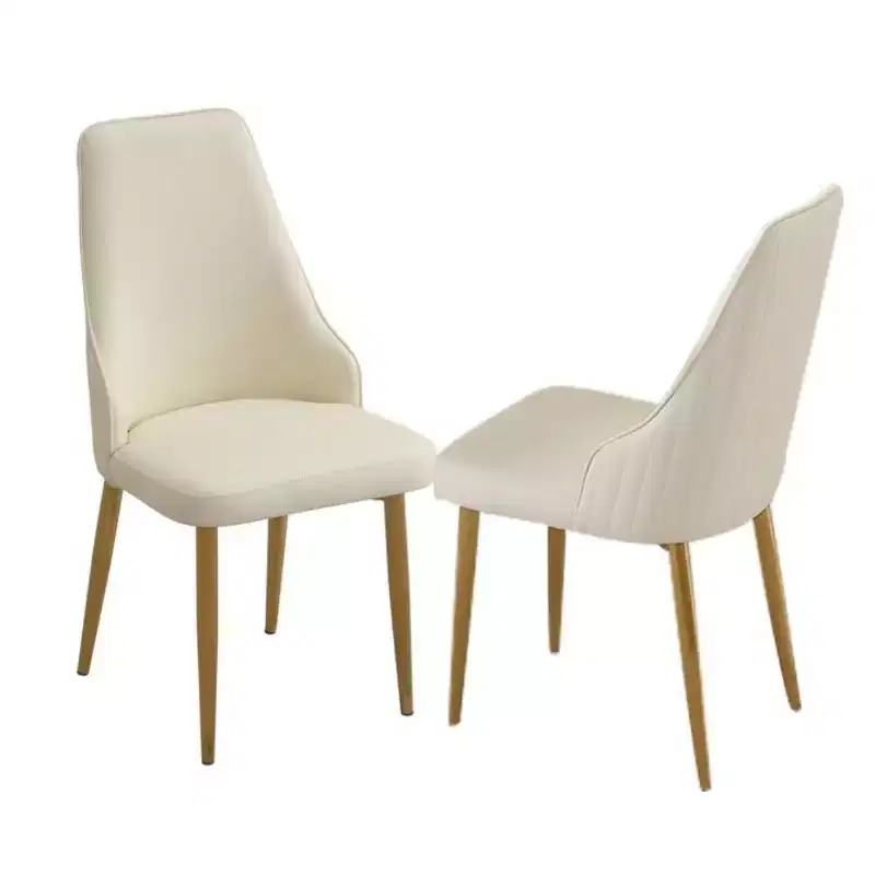 Set of 2 Modern PU Upholstered Dining Chairs with High Back, Stylish Armless Chairs for Kitchen, Dining Room, or Living Room-Panipeachy