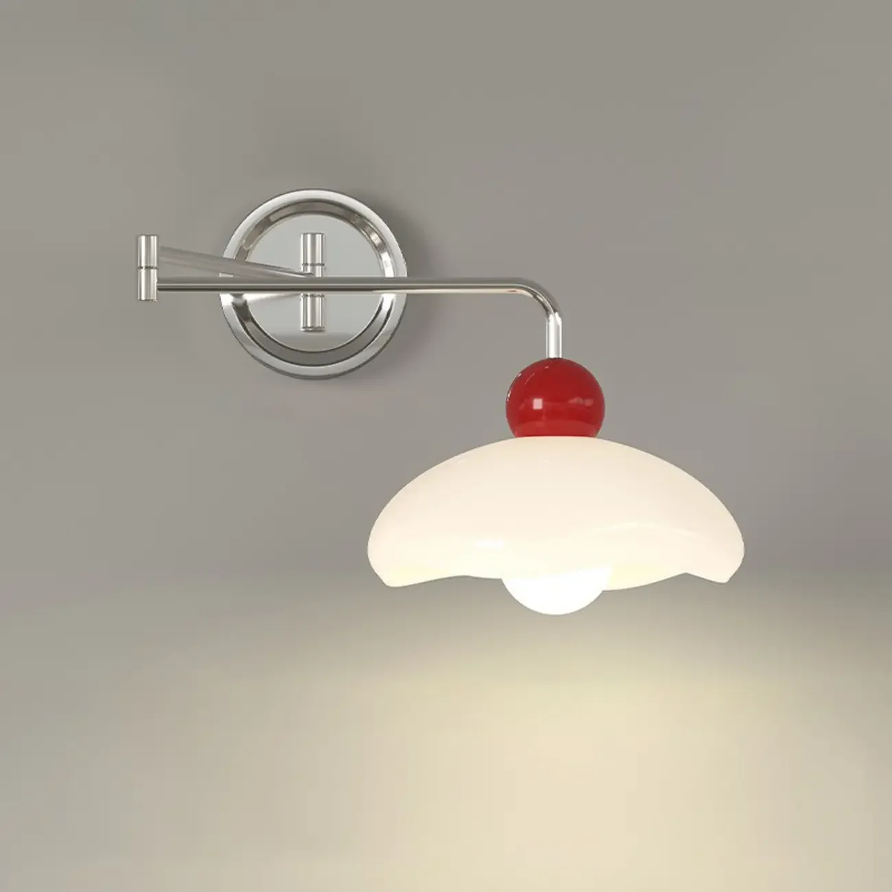 Elegant Cream Acrylic Swing Arm Wall Sconce Multi Dimming