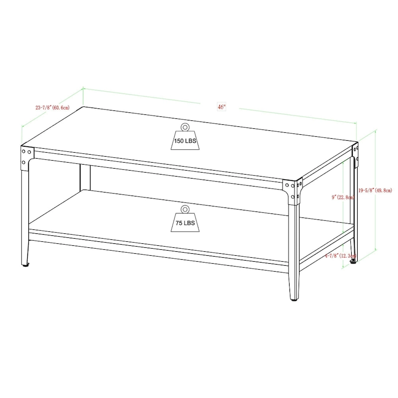 Middlebrook Witten 46-inch Angle Iron Coffee Table