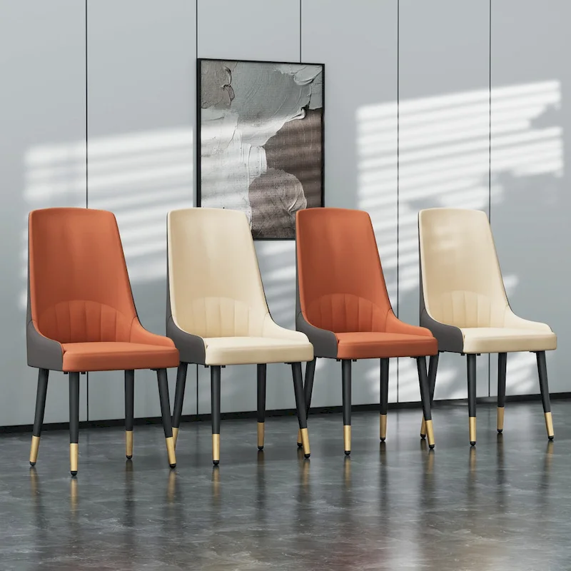 2 pieces Contemporary Leather Dining Chair - 18x19.7x32.3 inch