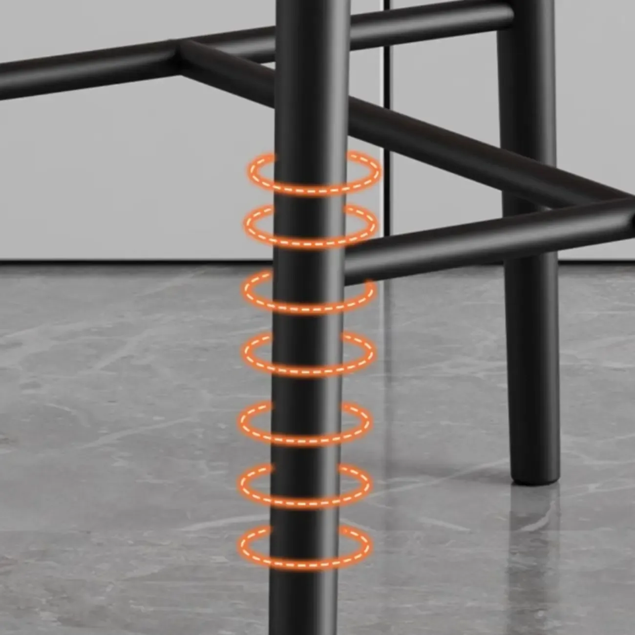 Art Deco Low Back Counter Height Leather Bar Stool