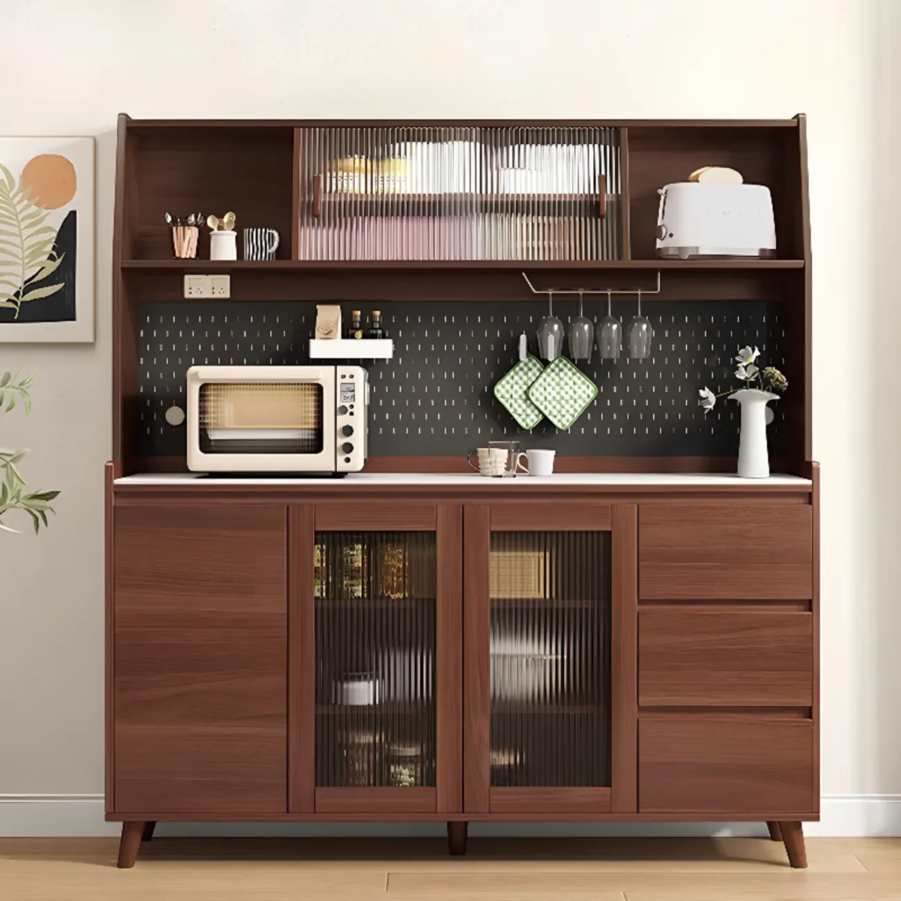 Modern Slab Stone Countertop Kitchen Sideboard